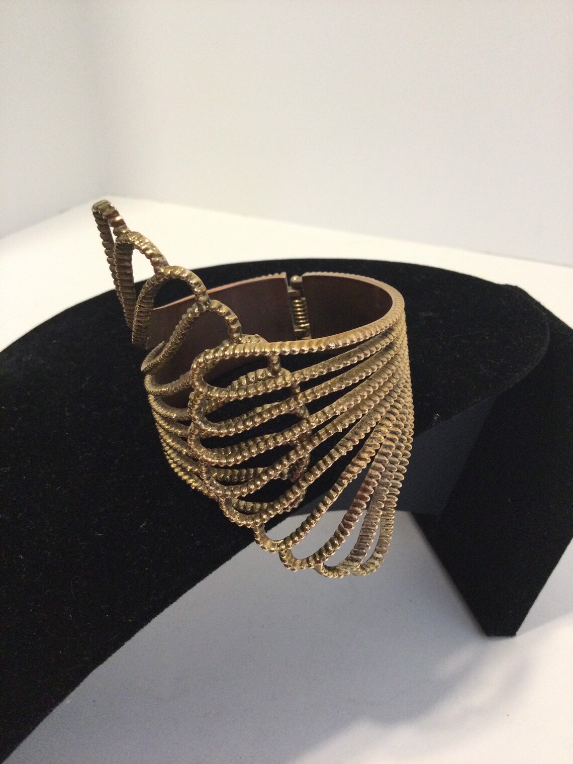 Hinged cuff bracelet gold toned Etsy