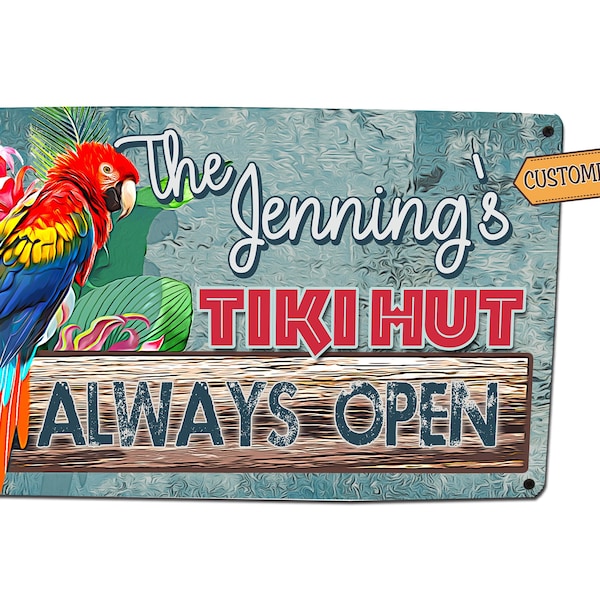 Custom, Tiki Hut Sign - FREE Personalization