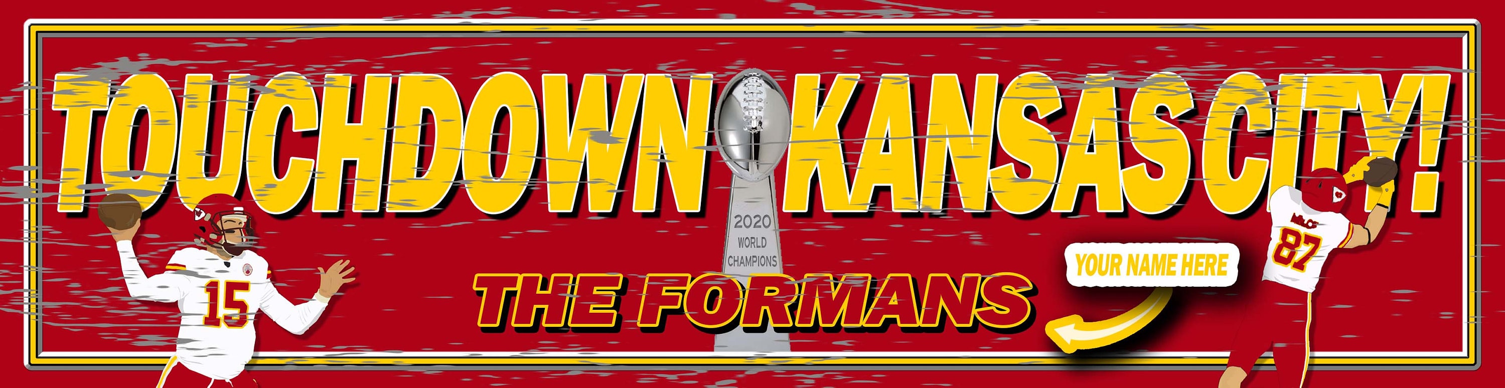 Kc Touchdown Rectangle Sign Kansas City Football Tin Sign - Etsy
