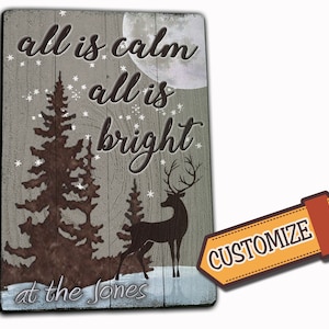 Personalized Vintage Christmas Sign: Rustic Wood Holiday Decor