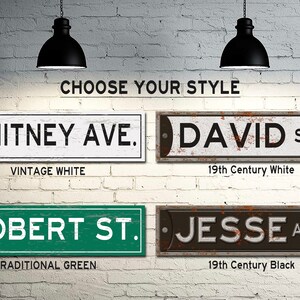 Custom, Personalized, Metal Street Sign. Vintage Green or White. - Etsy