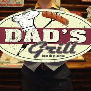 Dad's Grill Custom Tin Sign BBQ Sign image 5