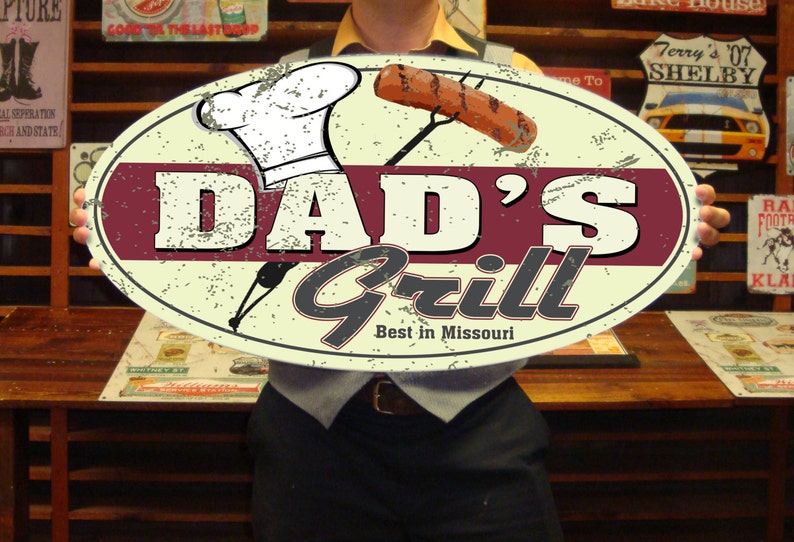 Dad's Grill Custom Tin Sign BBQ Sign image 5