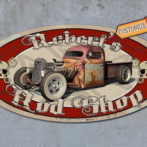 Rat Rod Schild - auf Vintage Metall!!!