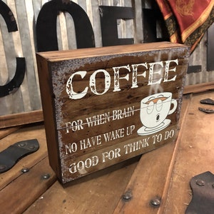 Vintage kaffe trälåda skylt
