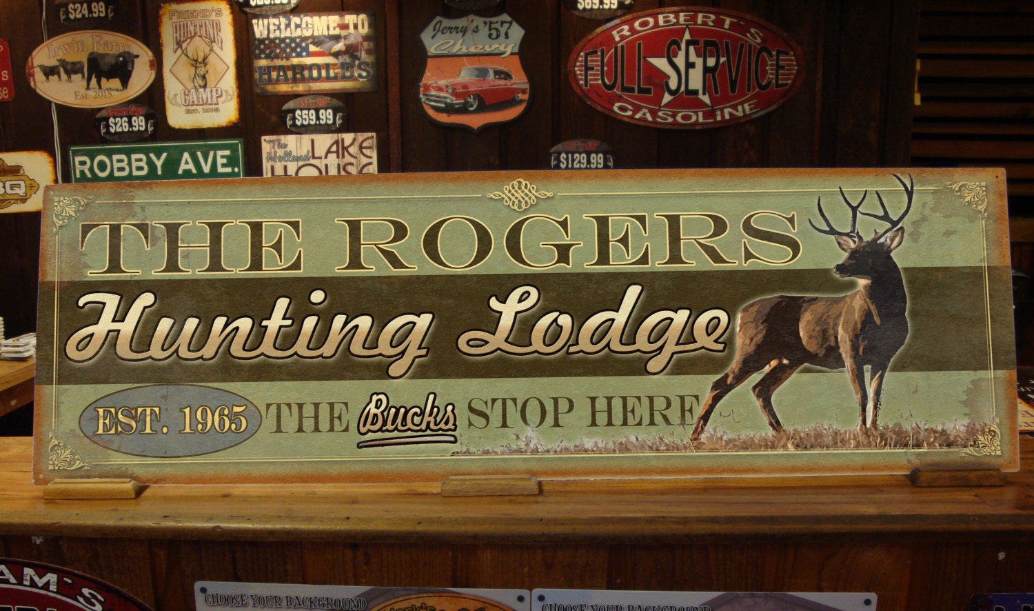 Custom Hunting Lodge Sign Free Personalization Etsy
