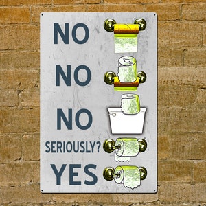 Funny Bathroom Sign for Toilet Paper Etiquette - Etsy