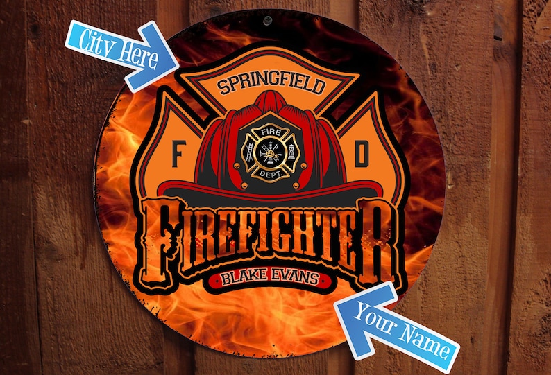 Firefighter Sign Free Personalization Your Emblem | Etsy