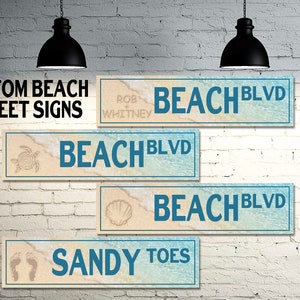 Custom Street and Road Sign - Beach theme