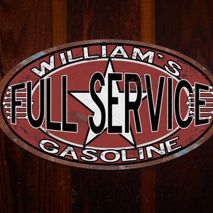 Personalized, Custom, Vintage Tin Gas & Oil Sign