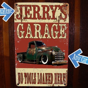 Custom Garage Sign with FREE Personalization! Vintage Tin Sign!