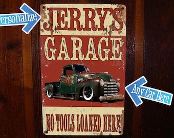Custom Garage Sign with FREE Personalization! Vintage Tin Sign!
