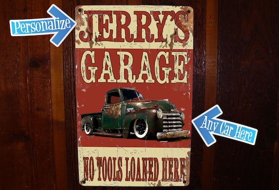 Vintage Tin Sign Man Cave Garage Art No Tools Loaned Here Art ...