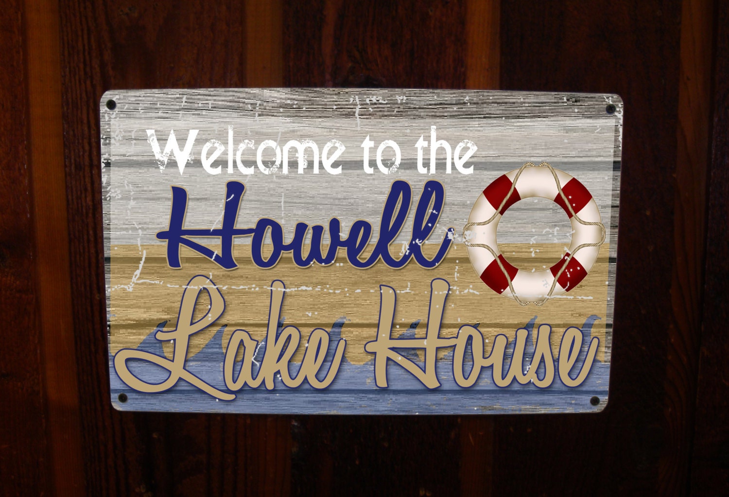 Lake House Sign Custom Vintage Personalize Tin Sign Etsy