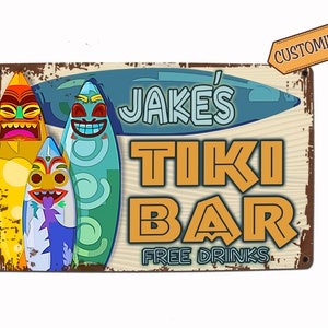 Custom Tiki Bar Sign - FREE DRINKS