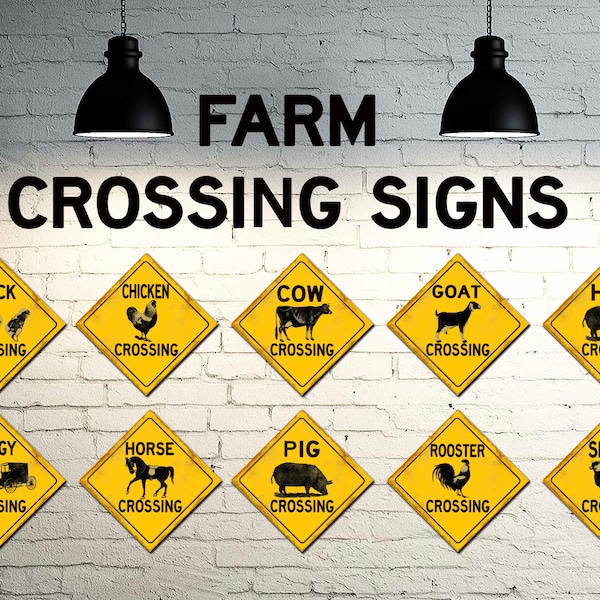 Farm Animals Crossing Sign