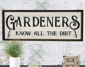 Letrero de jardinero - Letrero de madera para jardín hecho a mano