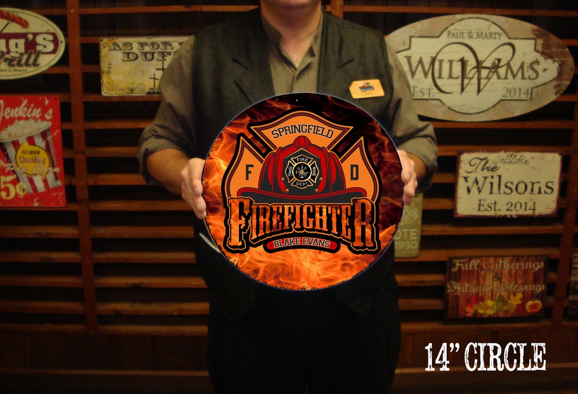 Firefighter Sign Free Personalization Your Emblem | Etsy