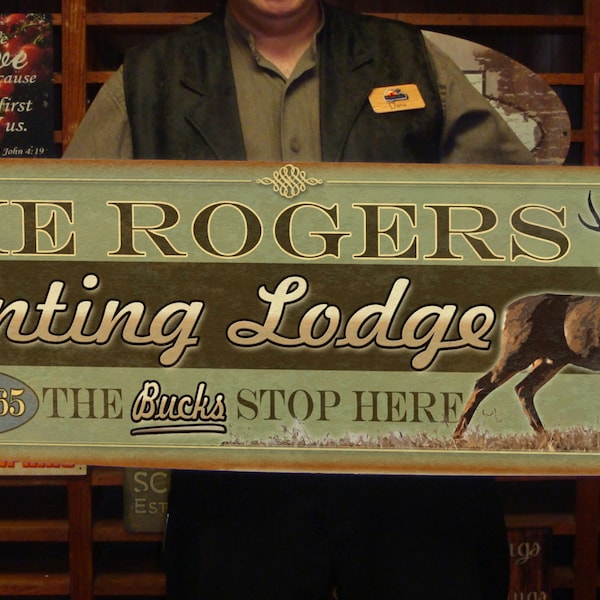 Hunting Lodge Sign Etsy