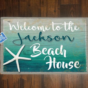Custom, Vintage Beach House Sign - FREE Personalization