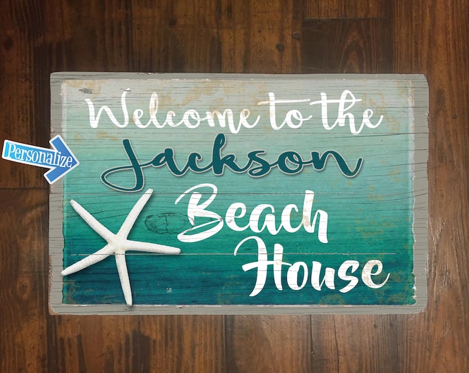 Custom, Vintage Beach House Sign - FREE Personalization