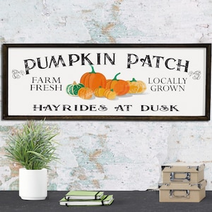 Pumpkin Patch - Wood Sign - Framed - Fall Sign