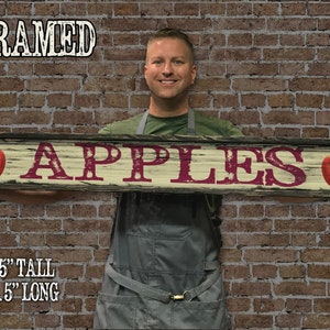 Apples - Handcrafted Wooden Sign.