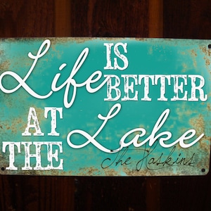Lake House Sign - Custom, Vintage, Personalize Tin Sign