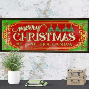 Personalized Christmas Sign - Wood Sign - Framed - Custom Names