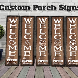 Sports themed Porch signs - with Family Name.