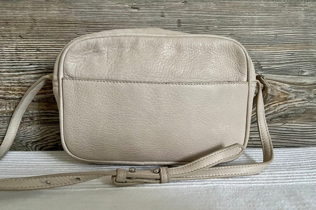 Vintage the White Company London Ivory Pebbled Leather Small Shoulder Bag Purse Ship Free Etsy