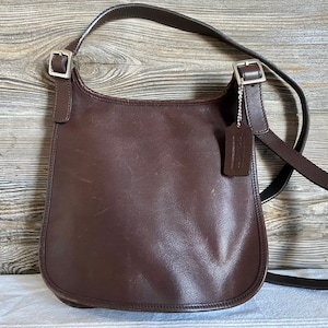 Vintage COACH 9131 Brown Leather Legacy Saddle Crossbody Bag