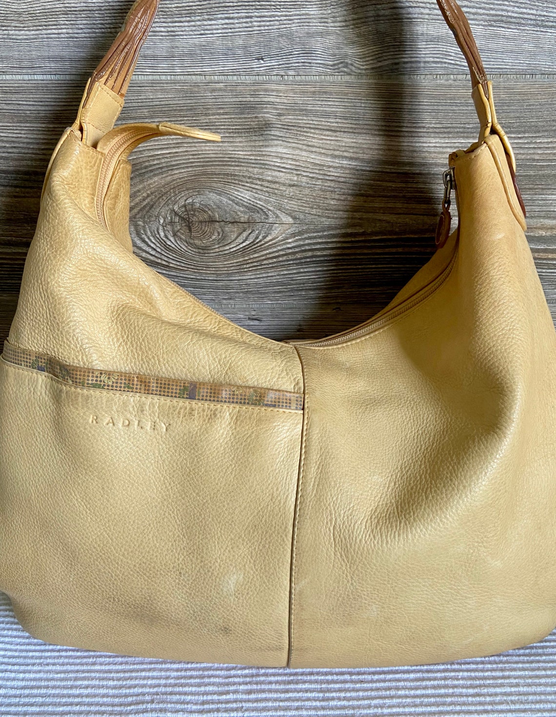 Vintage Radley Beige Leather Hobo Shoulder Bag | Etsy