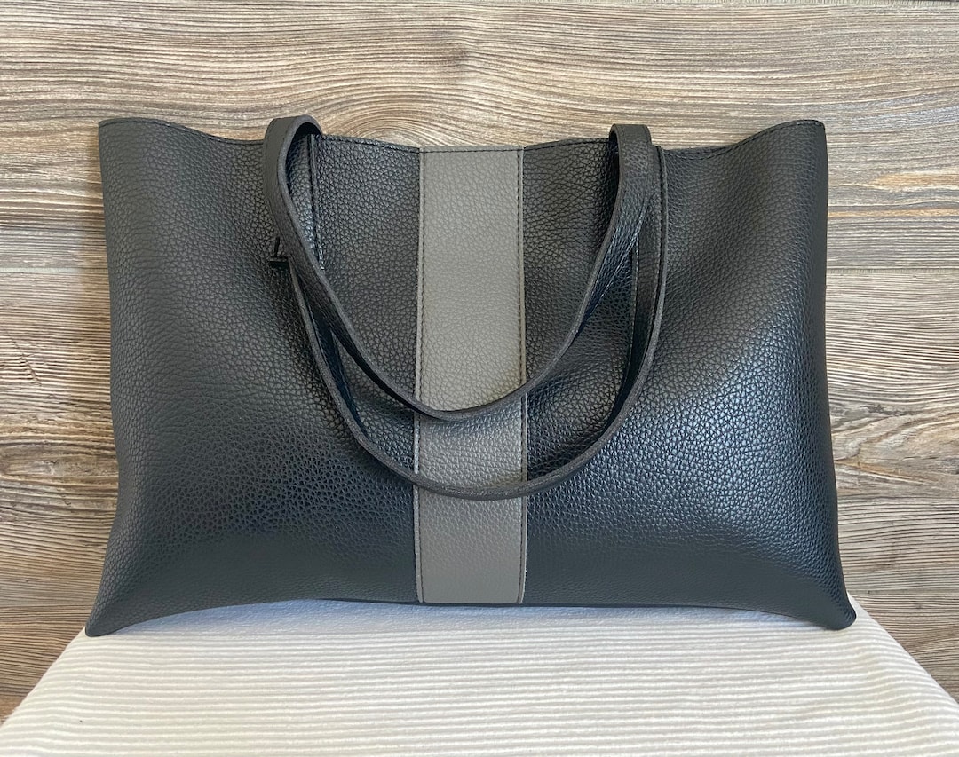 Buy Vintage Vince Camuto Black Vegan Leather Tote Shopper Bag Ship Free Online in India Etsy