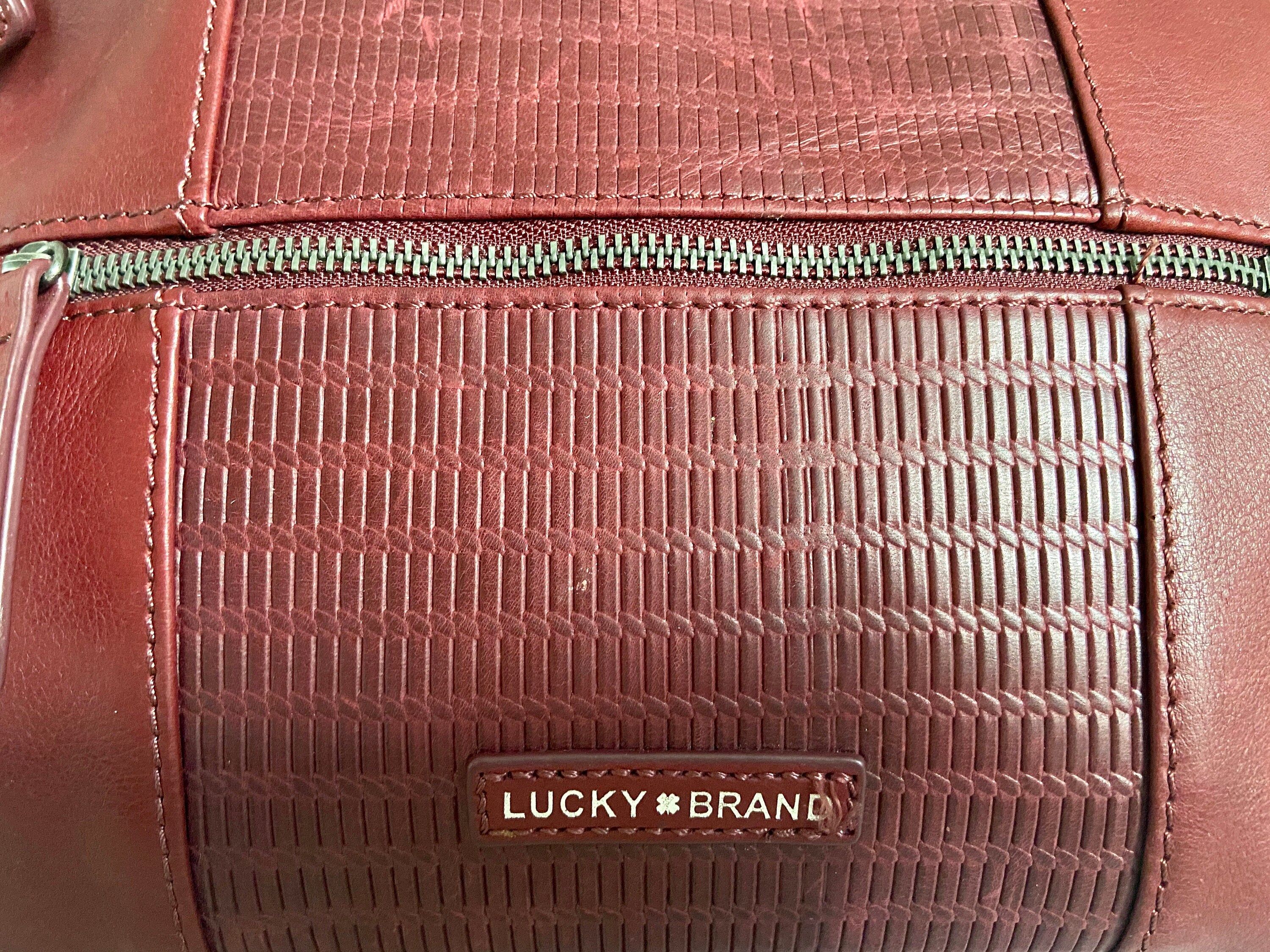 Vintage Lucky Brand Red Leather Hobo Bohemian Shoulder Bag Purse Retro Style Lucky Brand Leather Whipstitch Hobo Bag | Mercari main image 3