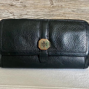 Cartera vintage de cuero negro de diseñador Tory Burch con envío gratuito