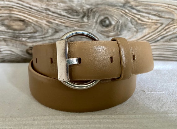 Vintage GARUGLIERI Beige Leather Italian Women Belt Size  display picture 3