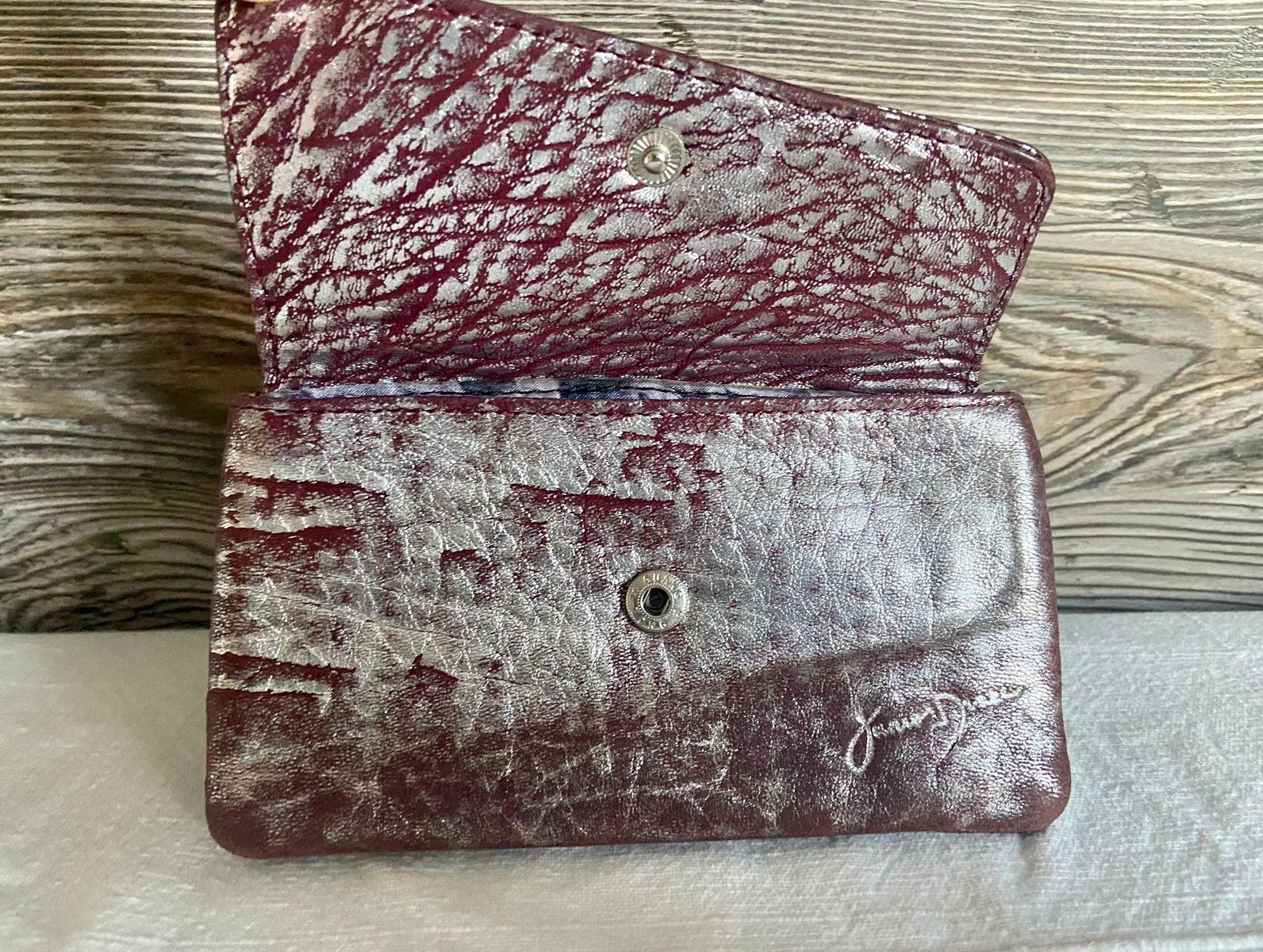 Vintage Junior Drake Brown Metallic Leather Mini Wallet Coin Purse Ship Free Etsy