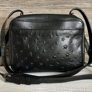 Vintage Vince Camuto Black Leather Shoulder Crossbody Bag Ship Free