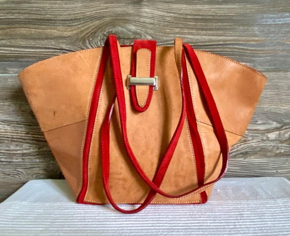 Vintage Claudia Italian Leather Satchel Shoulder Bag Purse 
