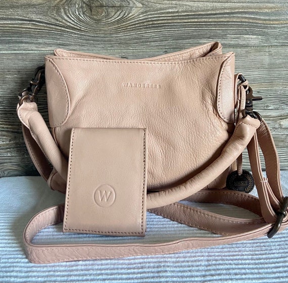 Vintage WANDERERS Travel Co Blush Leather Shoulder Crossbody Bag and Wallet Ship Free Etsy