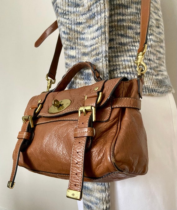 Vintage MULBERRY Brown Leather Shoulder Bag