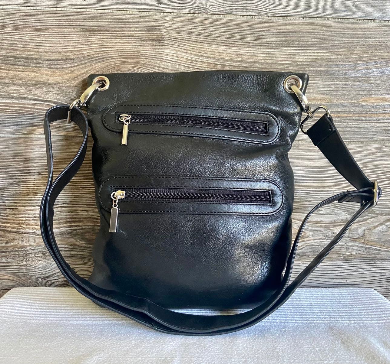 Margot Black Leather Crossbody Bag -  Finland
