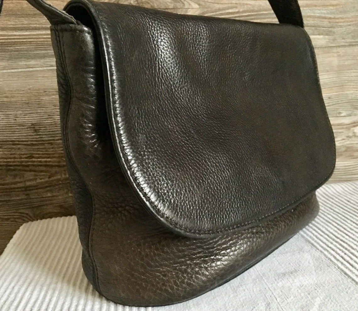 Vintage COACH Black Leather 4903 Sonoma Flap Messenger Etsy