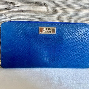 Vintage Kate Spade Designer Blue Leather Wallet Ship Free