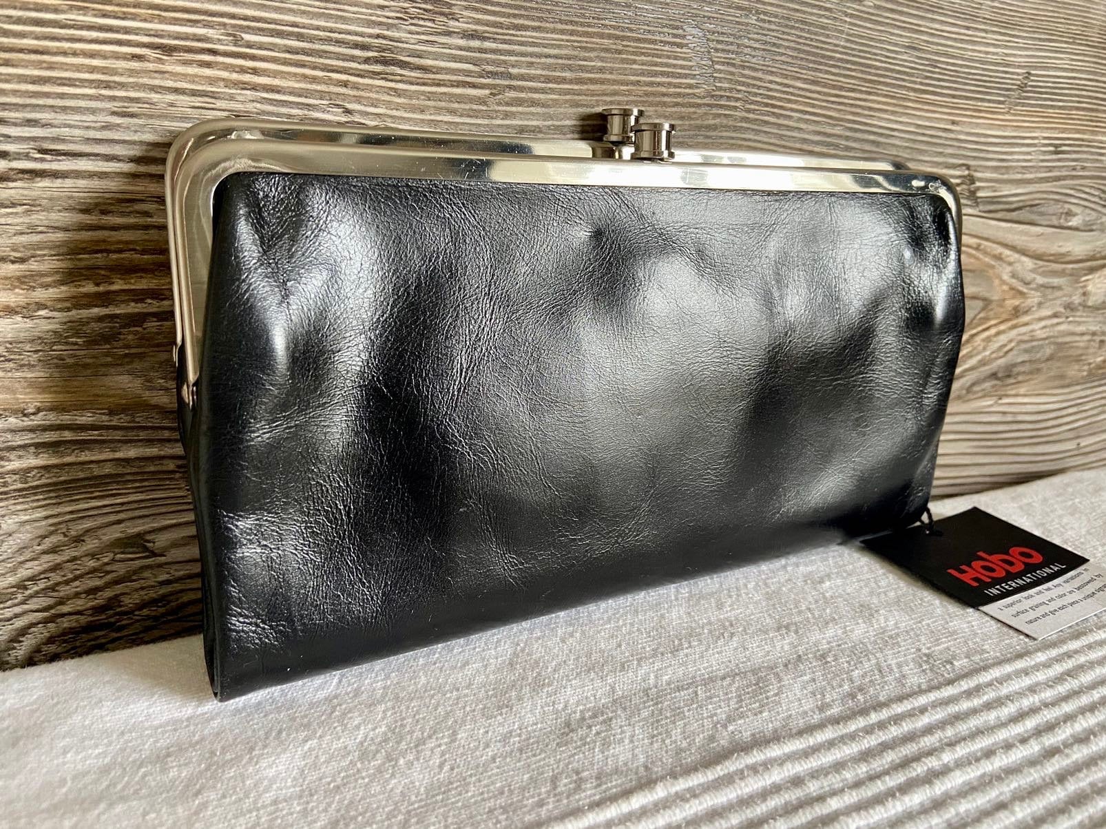 Vintage HOBO International Lauren Black Leather Wallet Envelope Style Ship Free Etsy