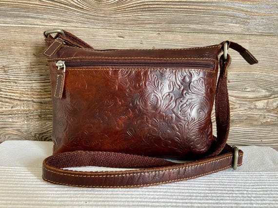 Jack Georges Backpack Embossed Tooled Genuine Leather Brown Purse Bag Leather Backpack Handbag Small - Voyager #7835 | Jack Georges main image 4