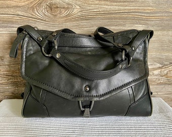 Vintage KOOBA Black Leather Shoulder Bag Purse Ship Free