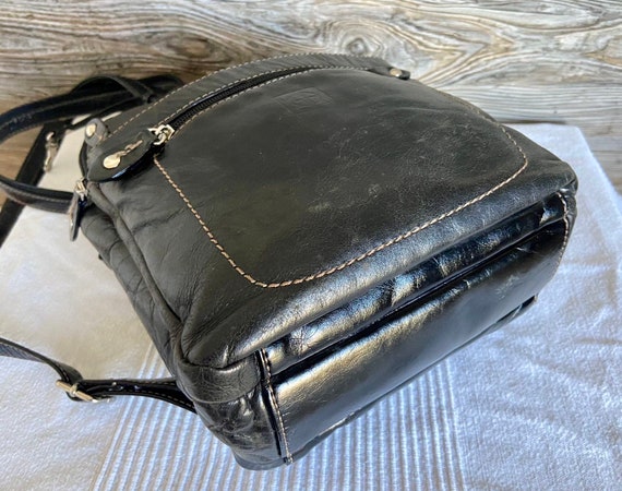 Vintage GIANI BERNINI Leather Black Backpack Shou… - image 7