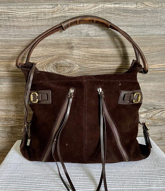 Vintage Club Monaco Brown Suede Leather Fringe Hob